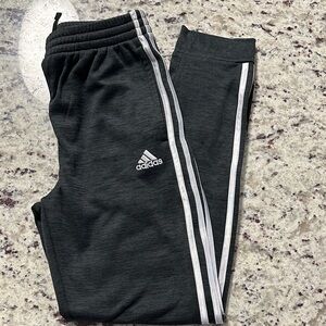 Adidas Kids Charcoal Joggers with White Stripes